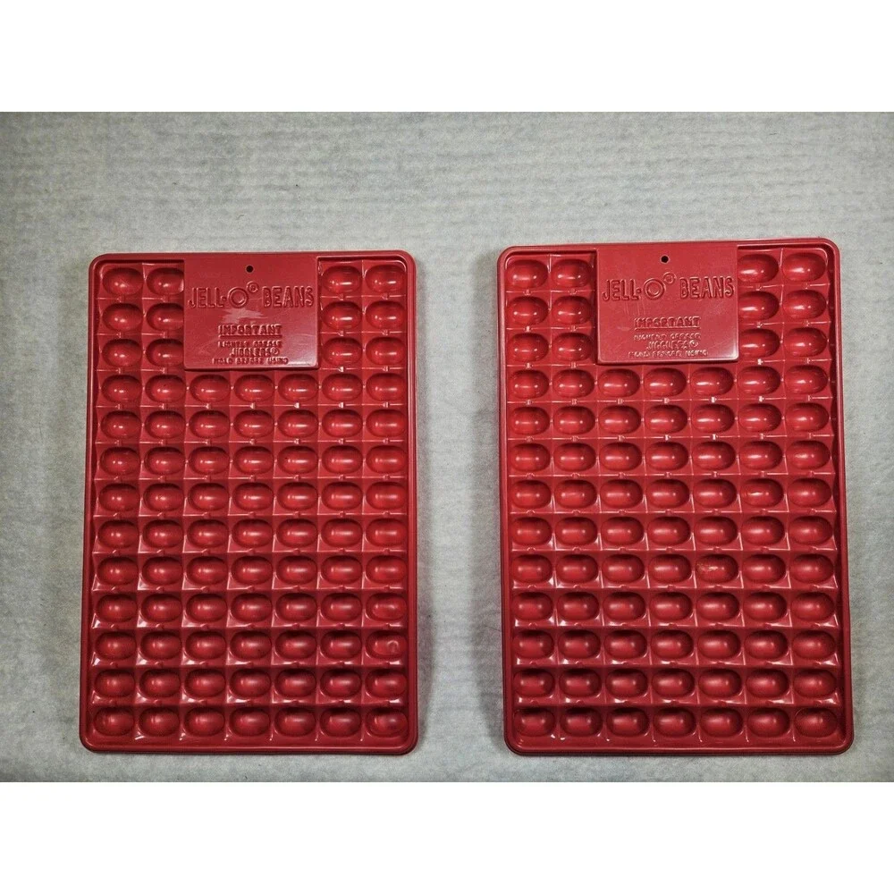 Vintage Jell-O Jelly Beans Jello Molds Easter Jiggler Shooter Mold Tray Lot of 2